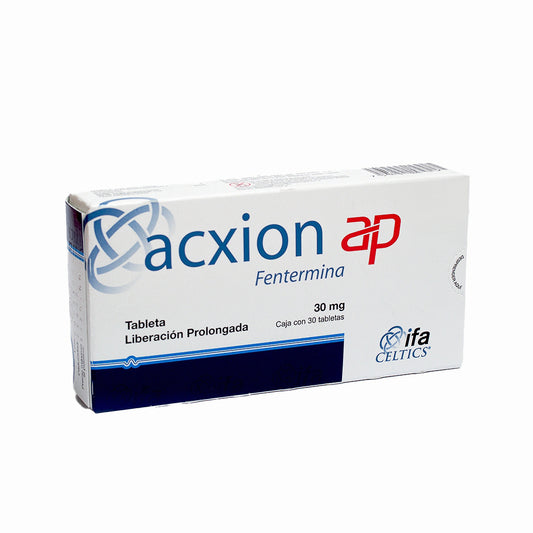 Paquete de Acxion AP 30 mg para control de peso