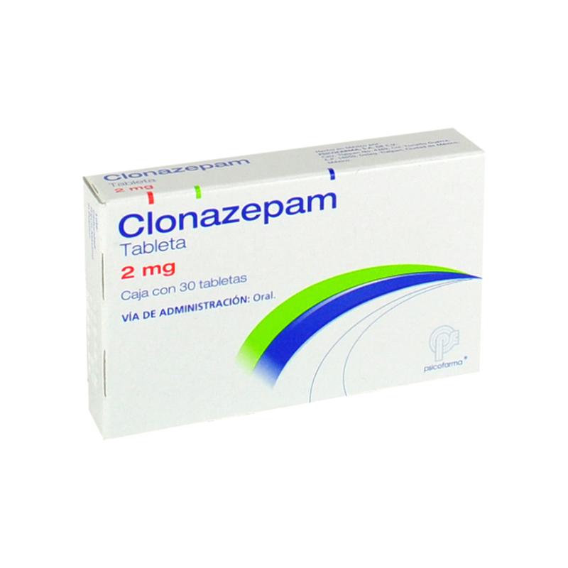 Paquete de Clonazepam 2 mg tabletas