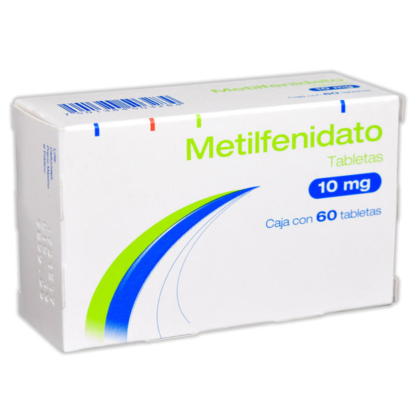Paquete de Metilfenidato 10 mg tabletas
